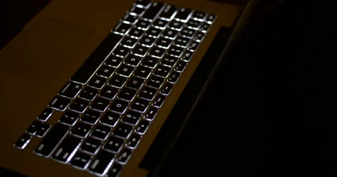 Typing with an Illuminated Keyboard Stock Footage 51326749