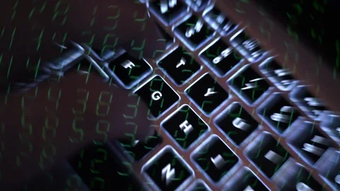 Typing on illuminated keyboard. Information technology concept 動画素材 98238970