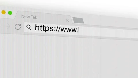 Typing in Internet Browser https://www. Stock Footage 121403507
