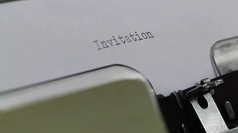 Typing Invitation on a blank page on Typewriter Stock Footage 61894381