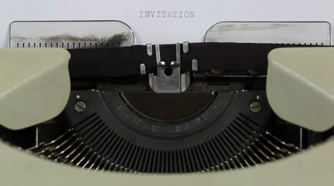 Typing Invitation on Typewriter  Stock Footage 61842954