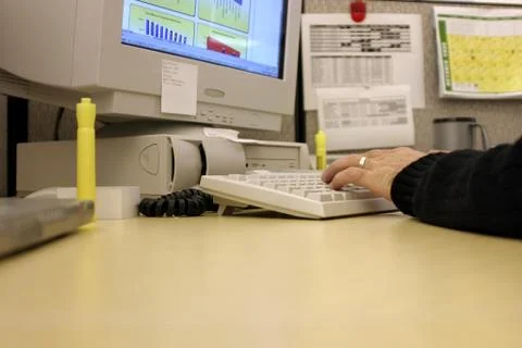 Typing it away Stock Photos