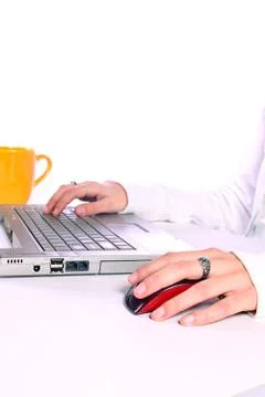 Typing it away Stock Photos