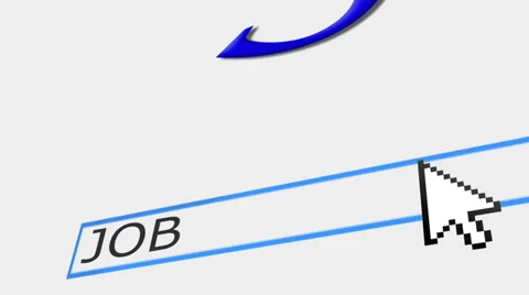 Typing "job" on a web search engine. Zoom out from screen to the outer space Stock Footage 29643944