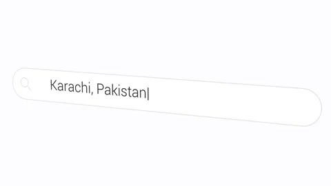 Typing Karachi, Pakistan In The Search Bar. City Of The Quaid. closeup Stock Footage 243626853