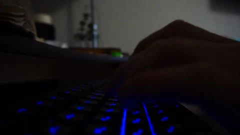 Typing on the keyboard angle view 스톡 동영상 146037071