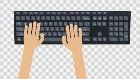 Typing on the keyboard. Animation using the keyboard. Cartoon Stock Footage 139131582