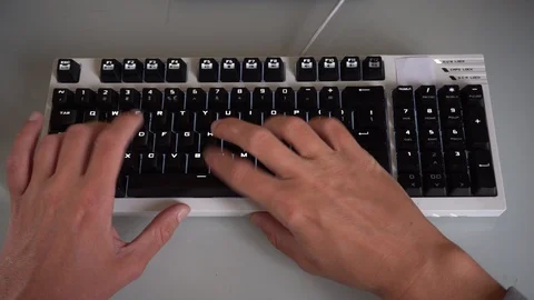 Typing on the Keyboard, Close Up Stock Footage 95788350