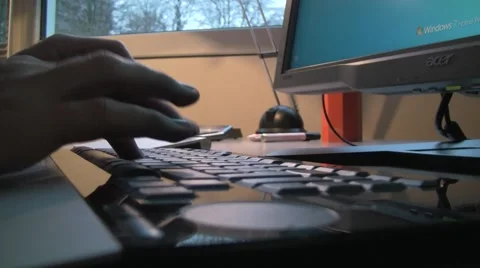 Typing on a keyboard / computer Stock Footage 2537847