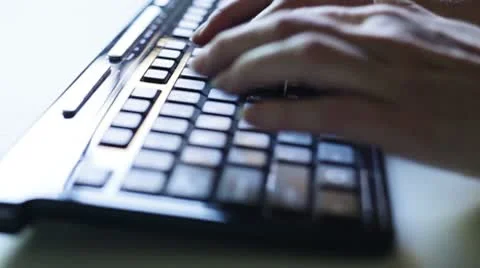 Typing on a keyboard Video stock 8928658