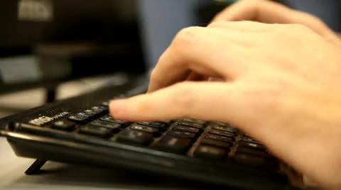Typing on the keyboard Vídeo Stock 10457828