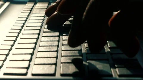 Typing on the keyboard Stock Footage 72762044