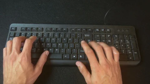 Typing on a keyboard Stock Footage 92523509