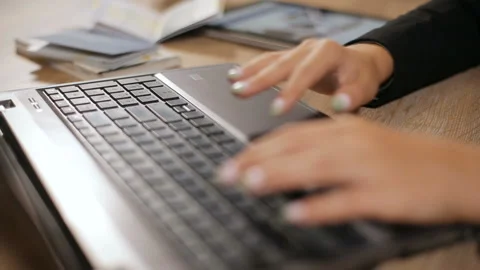 Typing on Keyboard Stock Footage 92696675