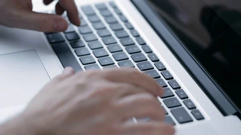 Typing on the keyboard Video stock 97238517