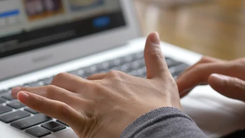 Typing on Keyboard Stock Footage 128406860