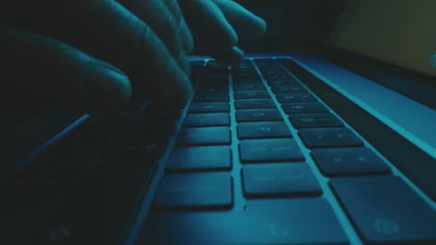 Typing On A Keyboard Video stock 150241291