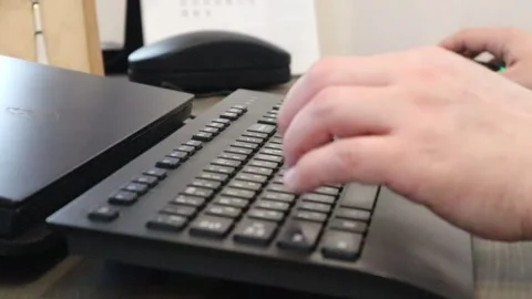 Typing on the keyboard Video stock 151898648