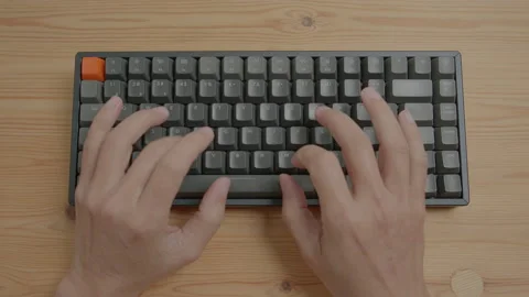 Typing On A Keyboard Stock Footage 254230389