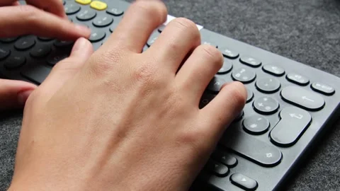 Typing on Keyboard Video stock 288981565