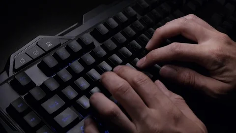Typing Keyboard High Angle 4k Stock Footage 117573840