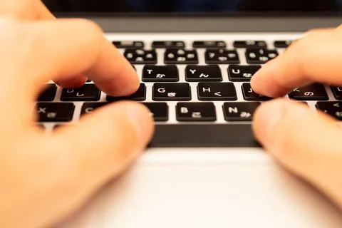 Typing keyboard of laptop computer Stock Photos