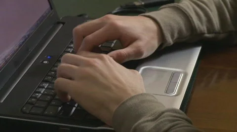 Typing Keyboard on a laptop Stock Footage 651751