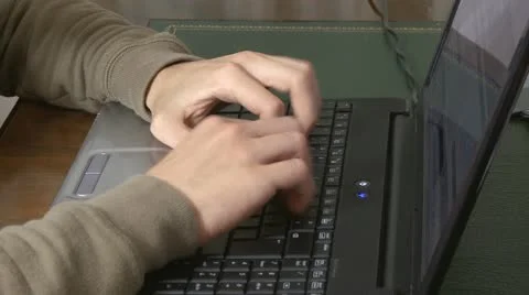 Typing Keyboard on a laptop Video stock 20497766