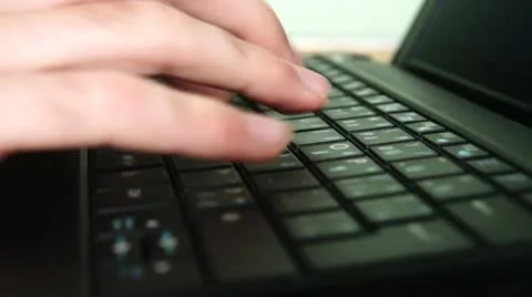 Typing On A Keyboard, Laptop HD Stock Footage