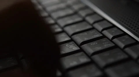 Typing keyboard on laptop High Contrast. Stock Footage 39715255