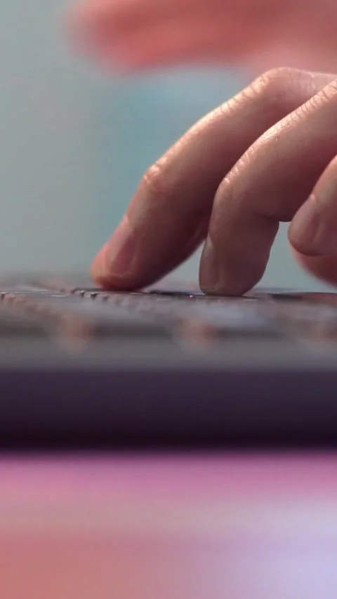 Typing on Keyboard Macro Close Up Working Process Stock Footage 346774196