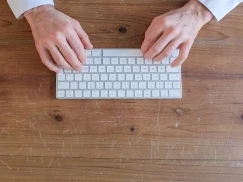 Typing on Keyboard  Minimal Workspace Stock Photos