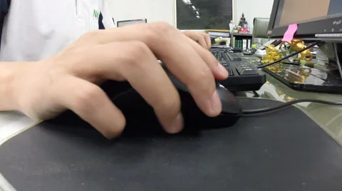 Typing keyboard in office sideview Stock Footage 36968190