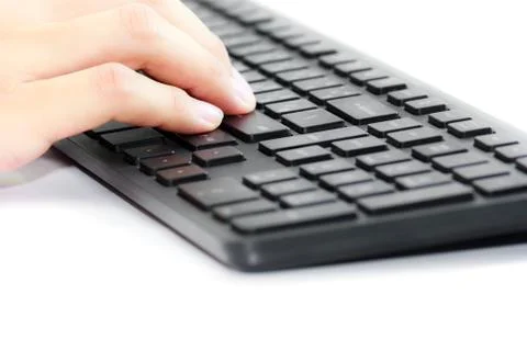 Typing on the keyboard Stock Photos