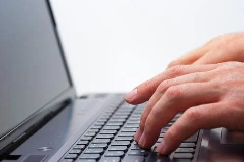 Typing on keyboard Stock Photos