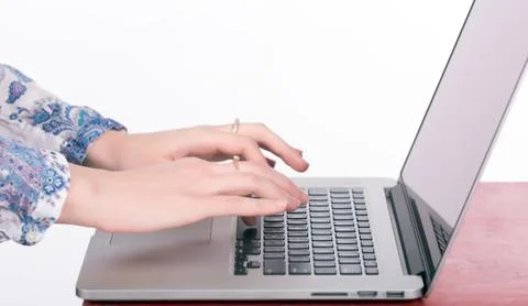 Typing on keyboard Stock Photos