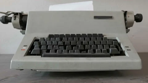 Typing On The Keyboard Of Retro Typewriter. Stock Footage 129690762