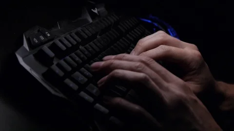 Typing Keyboard Side Angle 4k Stock Footage 117574177