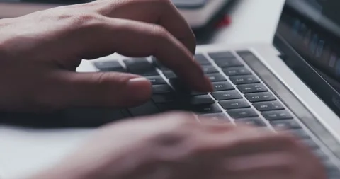 Typing keyboard typing Apple laptop office typing keyboard Stock Footage 273439723