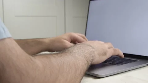 Typing on the keyboard view from the back Stock Footage 169441244
