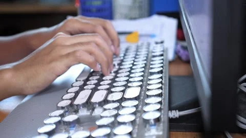 Typing the keyboard at work 動画素材 243419584