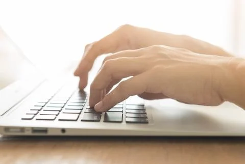Typing on keybord Stock Photos