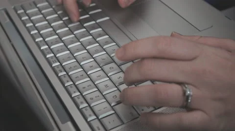 Typing on a Lapotop Keyboard from Above Closeup Stock Footage 61709085