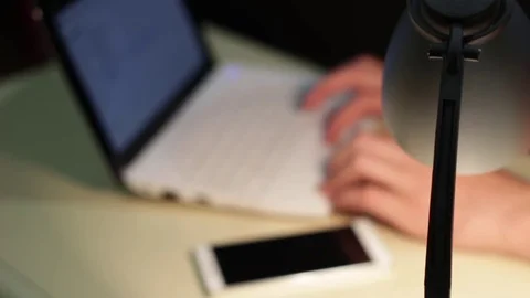 Typing On Laptop in Blur 스톡 동영상 70508263