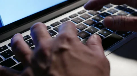 Typing on Laptop, Close Video stock 44478904