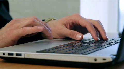 Typing on a laptop close up Stock Footage 51168677
