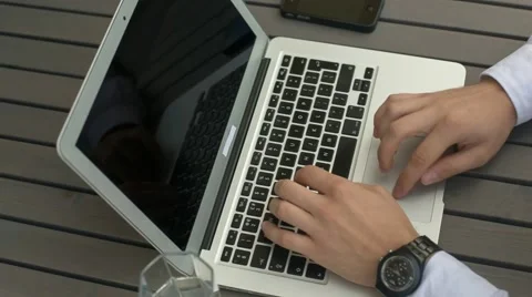 Typing on a Laptop Close Up Stock Footage 67445946