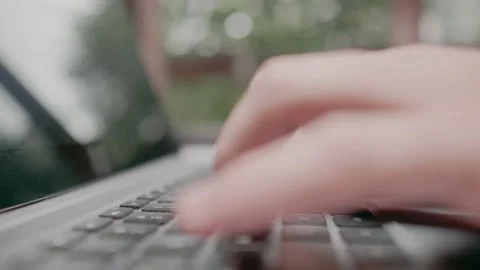Typing on laptop close up Stock Footage 159901987