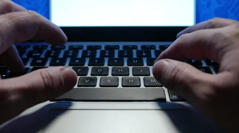 Typing on Laptop Close Front Stock-Footage 44480018