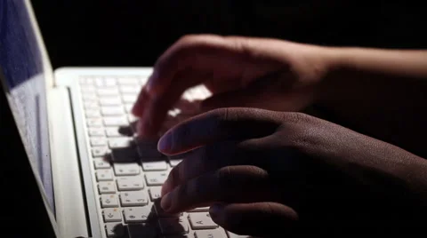 Typing on laptop. closeup Stock Footage 54618317
